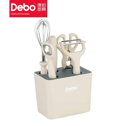 Debo德铂康威厨具用品 厨房六件套【水果刀+打蛋器+开瓶器+厨房剪刀+削皮刀+收纳槽】  商品图10