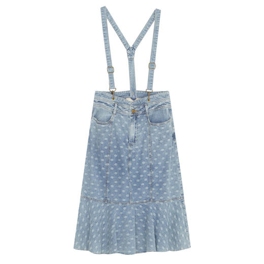 谜底纯棉牛仔半身裙2022夏季复古卡扣学带包臀鱼尾裙女222MB0508 商品图4