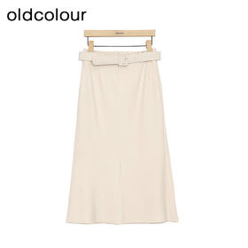 oldcolourA字半身裙春季新款高腰宽松高级通勤中长裙女P11063415