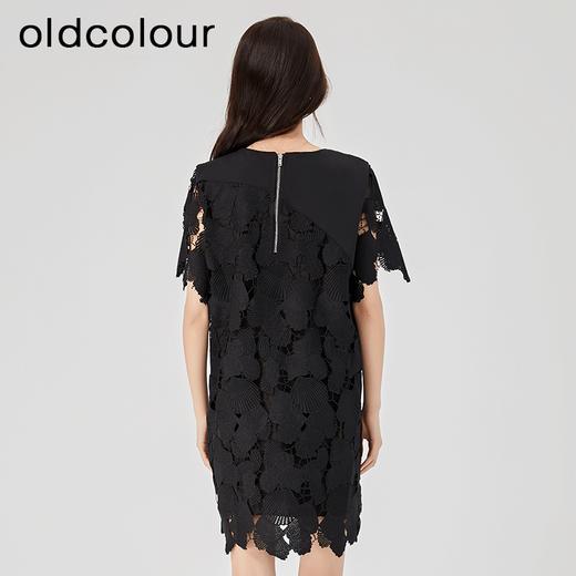 oldcolour2023夏新款黑色设计感小众蕾丝薄款短款连衣裙O22101260 商品图4