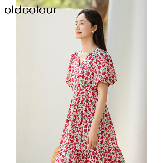 oldcolour夏季新款法式碎花连衣裙女高级感气质显瘦GP21101733 商品图1