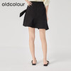 oldcolour2023夏季新款黑色高腰显瘦设计感不规则短裙女O24061446 商品缩略图4