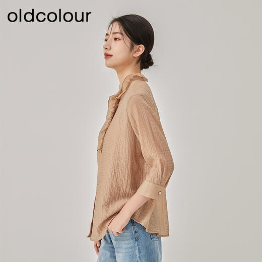 oldcolour2023春季新款法式宽松百搭气质薄款长袖衬衫女O13013362 商品图1