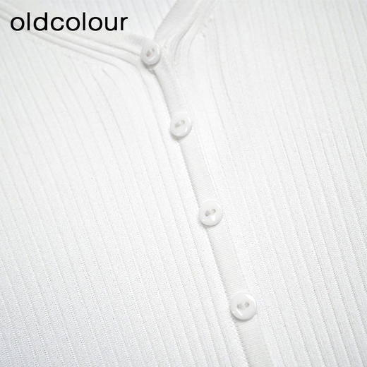 oldcolour夏季新款洋气百搭韩版V领短袖T恤女修身针织GP21052753 商品图4