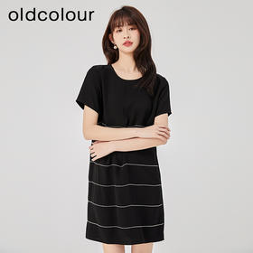 oldcolour2023夏季新款黑色时尚气质宽松显瘦连衣裙女HO26101529