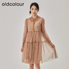 oldcolour春秋新款甜美气质波点网纱中长款连衣裙女GO11103625 商品缩略图1