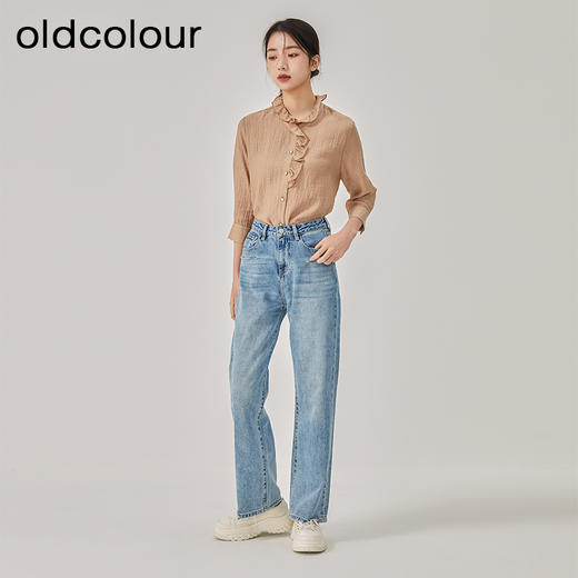 oldcolour2023春季新款法式宽松百搭气质薄款长袖衬衫女O13013362 商品图2