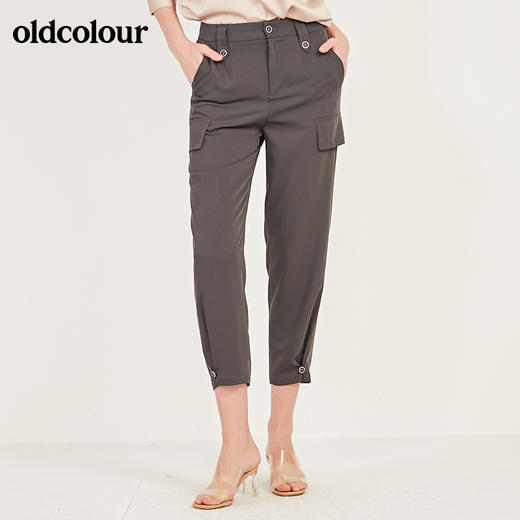 oldcolour春季纯色设计感百搭工装长裤女N13073331 商品图0