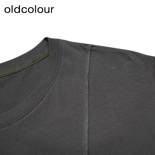 oldcolour夏季新款休闲等背带拼接假两件短袖连衣裙女GP21101800 商品图2