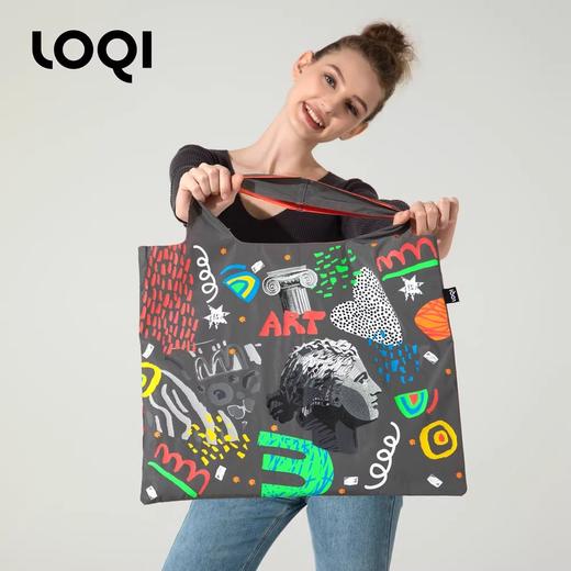 德国LOQI 涂层系列 潮流时尚艺术环保万用袋 折叠大容量单肩手提购物袋承重40斤防泼水 商品图1