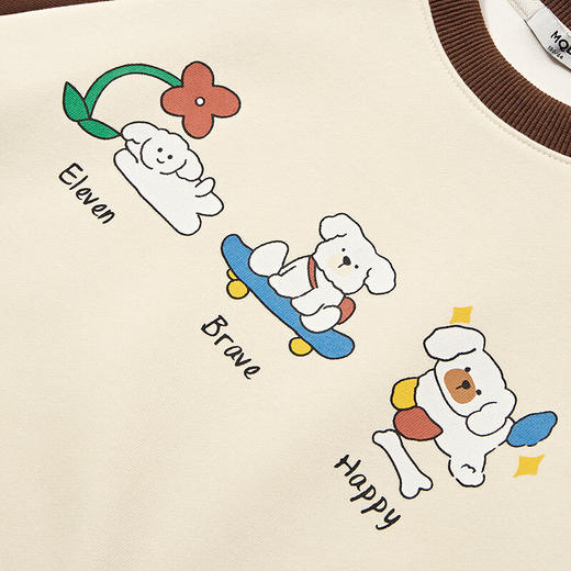 【MQD】童装女大童春新款学院风插肩袖卡通休闲圆领卫衣 商品图3