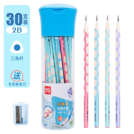 开学季【洞洞铅笔幼儿园铅笔】初学者hb三角铅笔 儿童矫正握姿小学生专用笔 商品图7