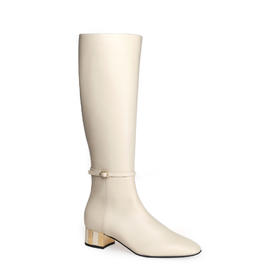 豪麟名鞋BALDININI女鞋长靴牛皮革D5B062N白色