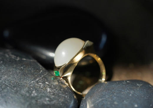 籽料和田玉｜祖母绿戒指 商品图9