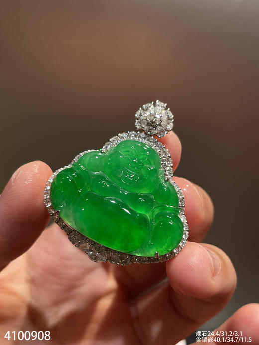 高冰艳绿佛公吊坠【4100908】具体价格微信咨询 商品图2