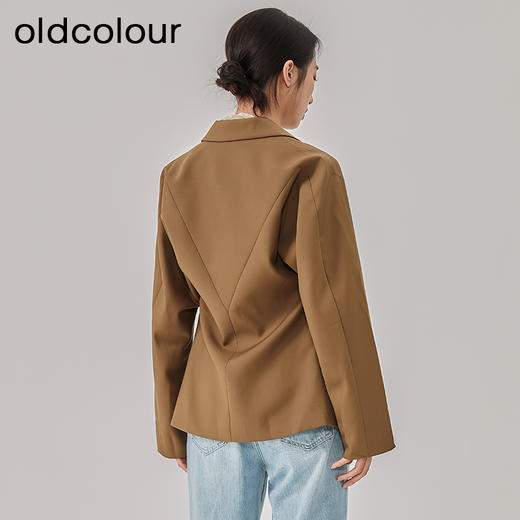 oldcolour2023春季新款卡其色小个子休闲短款西装外套女O11048102 商品图4