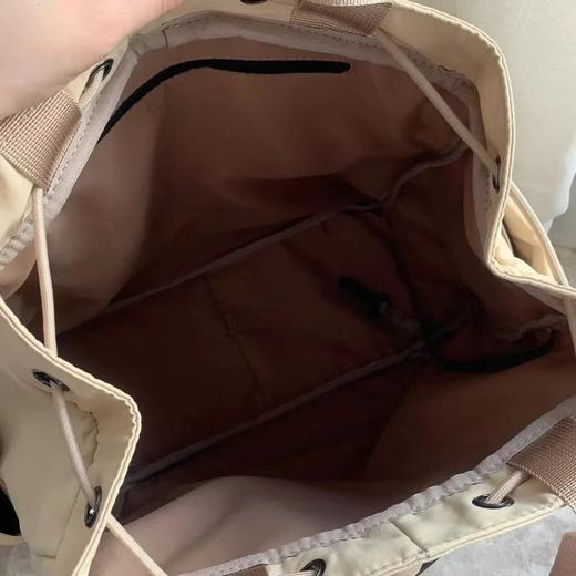 「ins简约风！大容量」休闲双肩包高级感抽绳通勤包包女纯色手提背箱包 商品图3