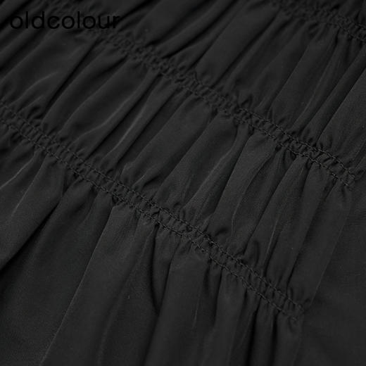 oldcolour秋季新款高腰绑带褶皱抽绳设计感半身裙女GP31063008 商品图3