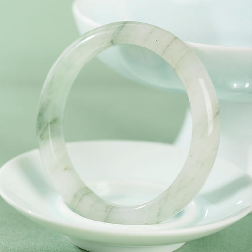 【经典】岸纾 天然气韵灵动天山冰翠精品手镯/桃花酿金丝冰玉精品手镯 商品图4