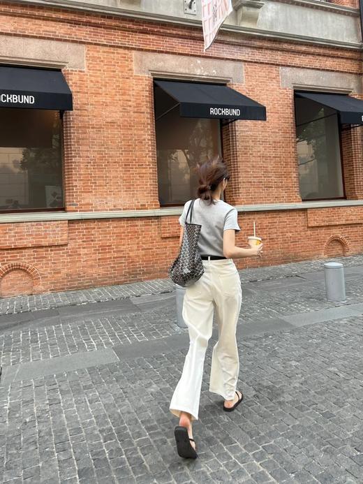 超弹斜纹阔腿牛仔裤 土壤牛仔系列宽松阔腿裤 欧洲进口环保牛仔 高腰深裆微及地版型 修饰各种腿型 原浆本白色 百搭不挑人 商品图4