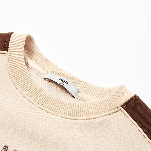 【MQD】童装儿童春新款学院风复古撞色字母休闲圆领卫衣9641W0681 商品图2