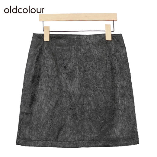 oldcolour复古高腰短裙冬季新款A字显瘦小个子半身裙女O41061151 商品图4