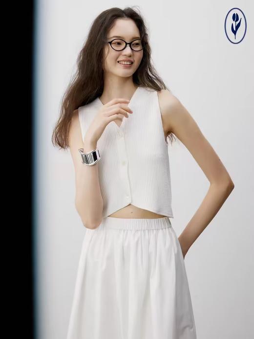 shyshystill/shy202404033/针织条纹面料背心马甲 商品图1