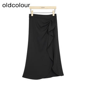 oldcolour夏季新款韩版黑色气质一步裙通勤显瘦鱼尾裙P24063425