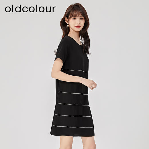 oldcolour2023夏季新款黑色时尚气质宽松显瘦连衣裙女HO26101529 商品图2