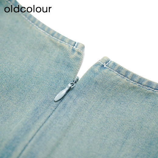 oldcolour秋季新款国风文艺复古长袖牛仔连衣裙女P381009A1 商品图3