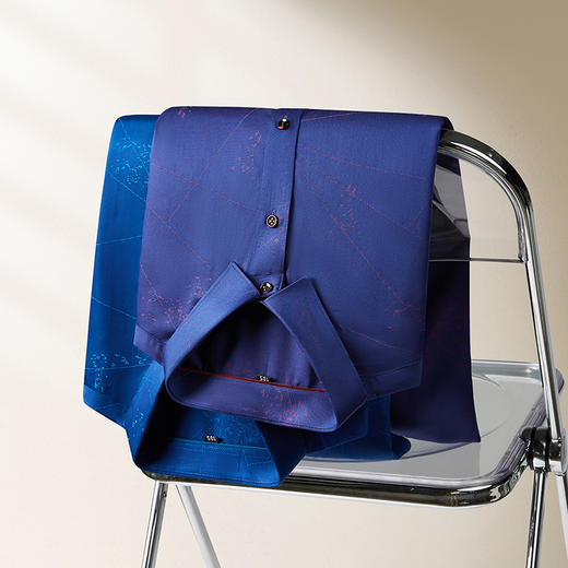 【新款DM】大依优型大码花纹长袖衬衫男宽松加肥加大码男士休闲商务衬衣上衣胖子 商品图2