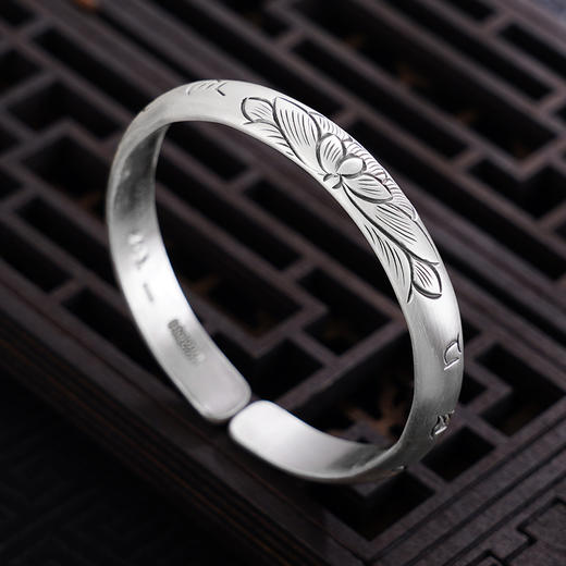 【真言净莲】子佩集S999银手工手镯原创设计【55081232】2407 商品图1