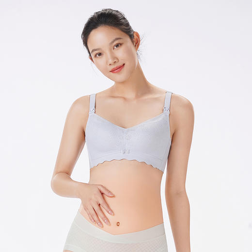 都市丽人内衣快乐妈咪孕哺文胸锁边蕾丝BC:薄文胸3/4杯三排扣无钢圈LBT2R1 商品图1