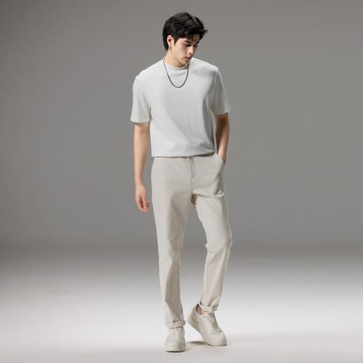 PINLI品立秋季新款男士修身百搭纯色直筒休闲长裤GD242417335 商品图1