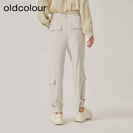 oldcolour2023春新款时尚高腰直筒宽松束脚工装休闲裤女O12073211 商品图4