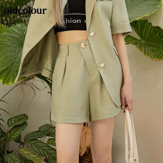 oldcolour2022春夏新品简约气质休闲小A型百搭阔腿小短裤女 商品图0