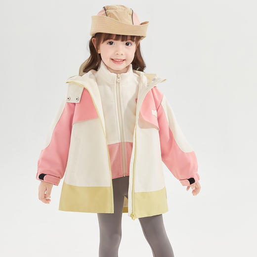 笛莎Deesha 童装女童外套2024冬季新款三合一拼色冲锋衣外套 商品图3