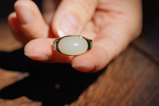 籽料和田玉｜祖母绿戒指 商品图8