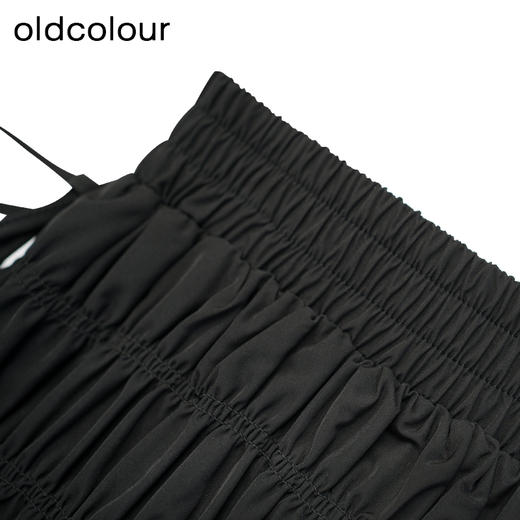 oldcolour秋季新款高腰绑带褶皱抽绳设计感半身裙女GP31063008 商品图2