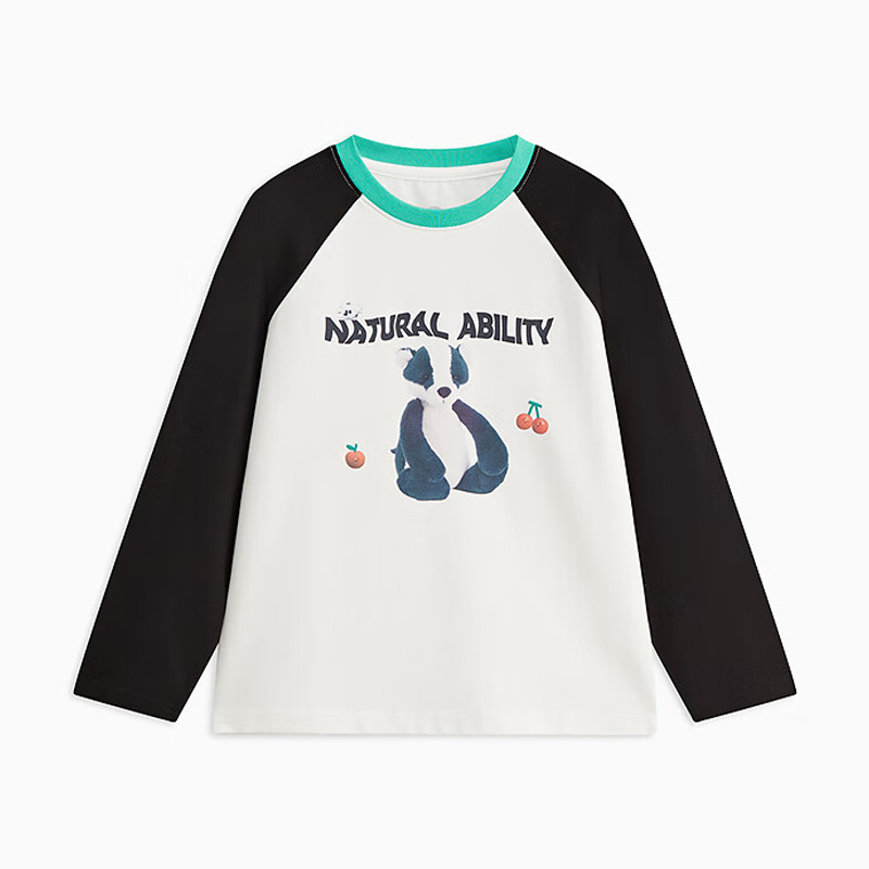 【MQD】童装女大童春新款可爱插肩袖百搭透气休闲圆领T恤