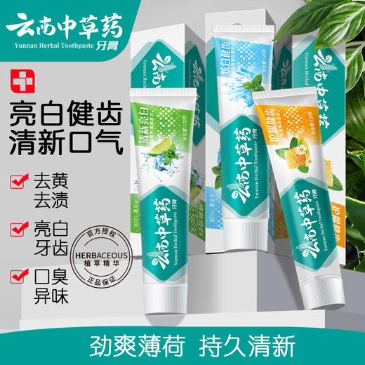 「买1送1！三款可选」牙膏云南中草药三七清新口气去黄去渍去口腔护理 商品图2