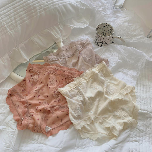 【穿出“小蛮腰”❗️蕾丝轻腹裤】高腰内裤+收腹裤二合一 微收腹不紧勒束缚❗️手感细腻 轻柔蕾丝  透气性十足❗️新款法式名媛蕾丝内裤女高腰提臀收腹裤性感无痕三角裤Y 商品图2