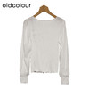 oldcolour白色套头衫春季新款百搭气质圆领长袖上衣女DP11052656 商品缩略图1