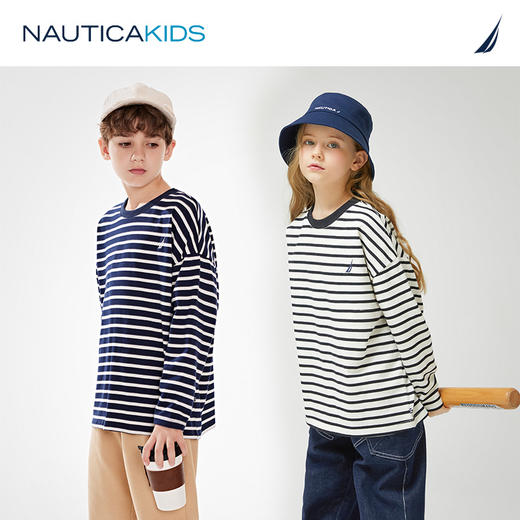 【春上新】8楼诺帝卡NAUTICA童装男童女童长袖条纹T恤春秋季薄款卫衣美式复古 吊牌价249元 活动价125元 商品图2