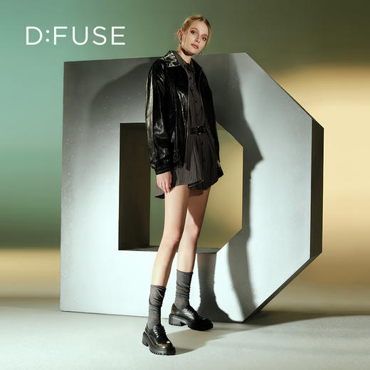 D:FUSE迪芙斯2024秋季新款时尚单鞋立体印花玫瑰花轻便厚底增高德比鞋乐福鞋DF43112203 商品图4