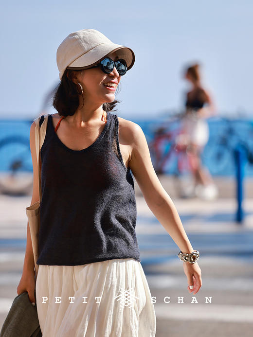 PETIT SCHAN小闪 CLO#560 Lilac Irises 花海里的乌托邦 云朵羊绒系列纯羊绒手工染色背心 商品图0