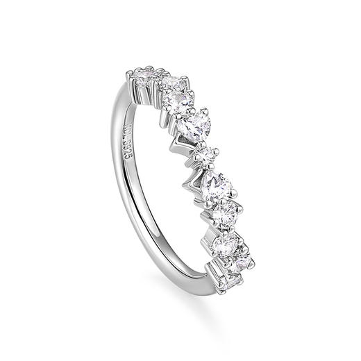 卡蒂罗/KADER 心动蝴蝶结戒指 甜美蝴蝶结满钻轻奢时尚开口可调节单戒一只 闪闪蝶舞在逃公主精致百搭配饰 925银 商品图1