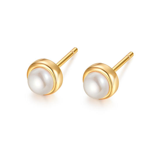 卡蒂罗/KADER 环形珍珠耳钉 925银淡水珍珠法式轻奢复古赫本小香风耳饰 优雅气质经典款银饰原创设计温柔百搭 闺蜜款 商品图3