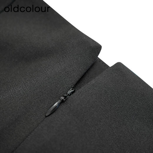 oldcolour秋季新款高腰设计感时尚开叉黑色鱼尾裙女GP31063011 商品图3