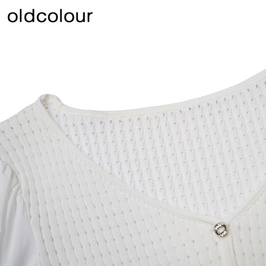oldcolour白色套头衫春季新款百搭气质圆领长袖上衣女DP11052656 商品图2